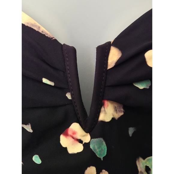 SHAN Women's Black Floral Foam Bandeau One Piece Swimsuit Size US 8 - Picture 4 of 10